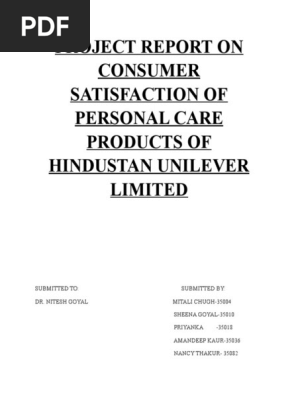 customer satisfaction towards itc products questionnaire for hindustan unilever limited products